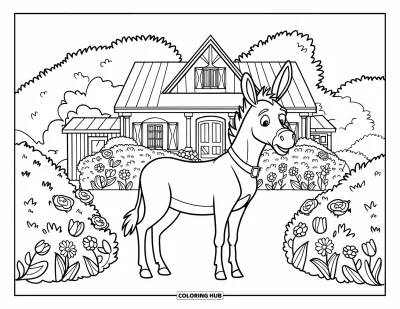 115+ Coloriages d&rsquo;ânes pour enfants et adultes (Gratuits)