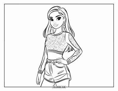 85+ Dibujos de moda para chicas para colorear para niños y adultos (Gratis)