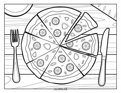 75+ Målarbilder med pizza för barn och vuxna (Gratis)