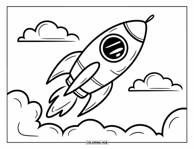 65+ Dibujos de cohetes para colorear para niños y adultos (Gratis)