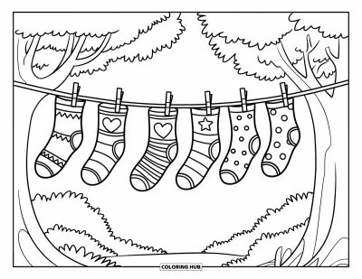 75+ Socken-Ausmalbilder für Kinder und Erwachsene (Kostenlos)