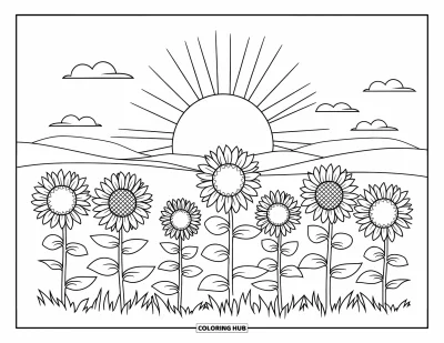 130+ Sunflower Coloring Pages