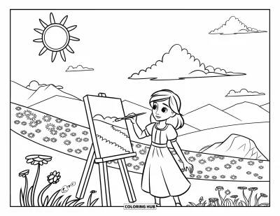 95+ Sunny Day Coloring Pages