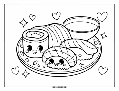 70+ Sushimålarbilder för barn och vuxna (Gratis)