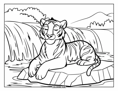 90+ Dibujos de tigres para colorear
