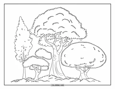 105+ Tree Coloring Pages