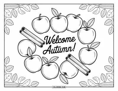 205+ Autumn Coloring Pages