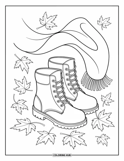 Autumn Coloring Page for Kids: A group of mushrooms with fun patterns and curious woodland animals nearby