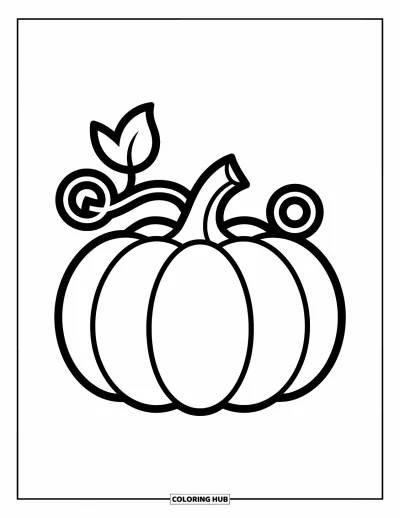 Autumn Coloring Page for Kids: A round apple with a leaf and a fun bite taken out