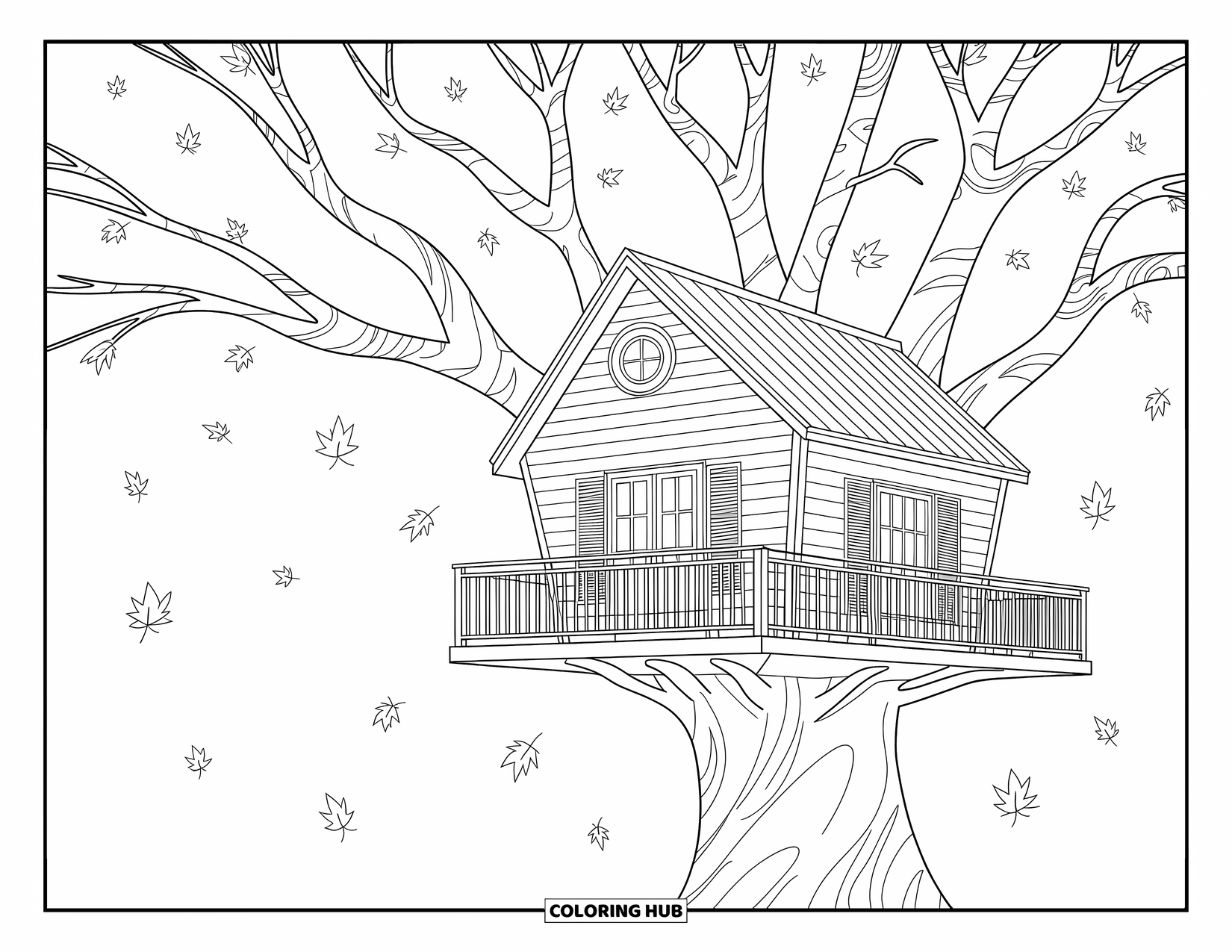 Desenho de outono para colorir para crianças: Livros empilhados com vapor rodopiando de uma bebida e padrões divertidos ao redor