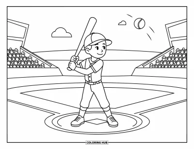 140+ Dibujos de béisbol para colorear