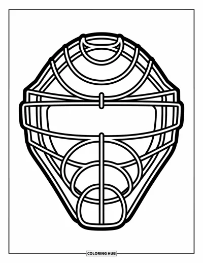 Coloriage de baseball pour enfants : Un joueur frappe fort la balle, avec le terrain en losange en arrière-plan