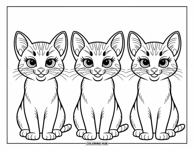 Cat Coloring Page for Kids: A curious kitten peeks through a swaying curtain, framed by soft, flowing fabric details