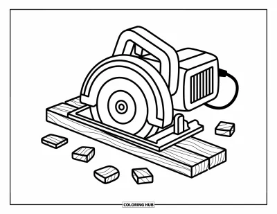 Coloriage de chantier pour enfants : La cabine de l’opérateur de la grue présente des commandes visibles et des angles dynamiques