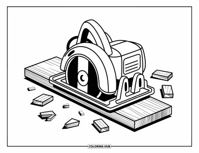 Coloriage de chantier pour enfants : L’intérieur d’une cabine de grue affiche des commandes avec des formes modernes et épurées
