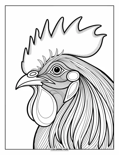 Coloriage d'animaux de la ferme pour adultes : Un chat de ferme aux yeux perçants se promène dans l'herbe, laissant des empreintes de pattes claires derrière lui