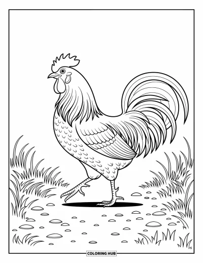 Coloriage d'animaux de la ferme pour adultes : Le visage d'un cochon avec des rides réalistes est assis devant une clôture avec des motifs tourbillonnants