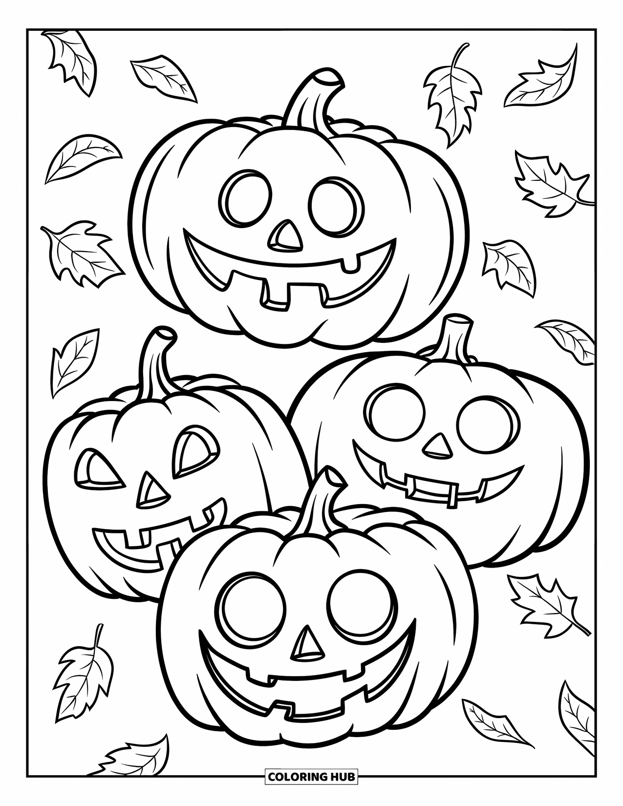 Desenho de Halloween para colorir para crianças: Um par de fantasmas flutuantes com sorrisos largos flutuam acima de um cemitério sombrio