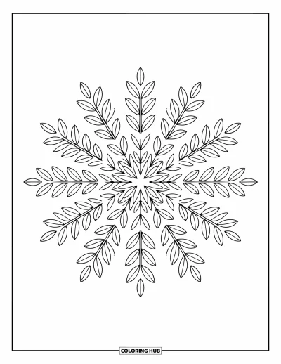 Bladtegning til voksne: Et detaljeret bregneblad fyldt med ornamentale mønstre, indrammet af snoede ranker og blomsterdesigns