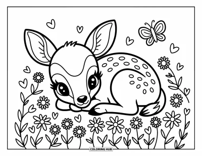 Spring Coloring Page for Adults: A friendly bear in an apron stands behind a bakery stall filled with sweet treats