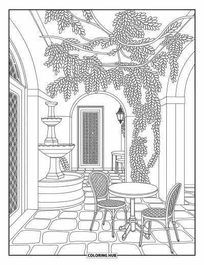 Disegno d'estate da colorare per adulti: Conchiglie e dollari della sabbia formano un mandala rilassante con intricati disegni circolari