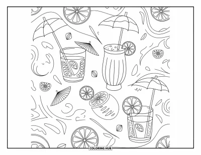Disegno d'estate da colorare per adulti: Un mandala di girasoli e margherite irradia petali delicati e intricati dettagli floreali