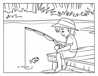 Disegno d'estate da colorare per bambini: Una barca a vela scivola su onde calme mentre i gabbiani volano verso il tramonto