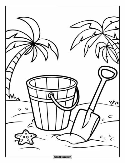Disegno d'estate da colorare per bambini: Una barca a vela scivola sull’oceano mentre i gabbiani volano sotto un cielo da tramonto sognante