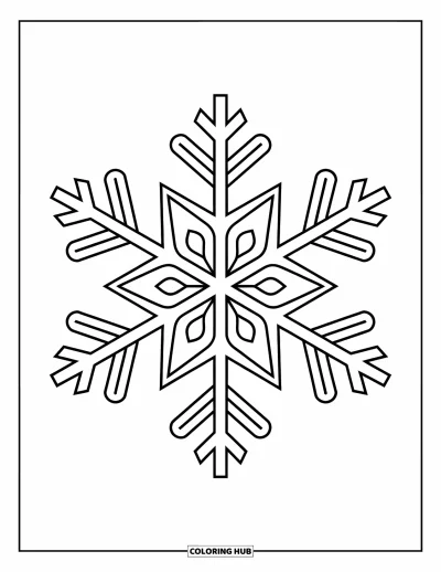 Fargeleggingsark med vinter for voksne: Et geometrisk snøfnugg med delikate virvler og intrikate frostinspirerte detaljer