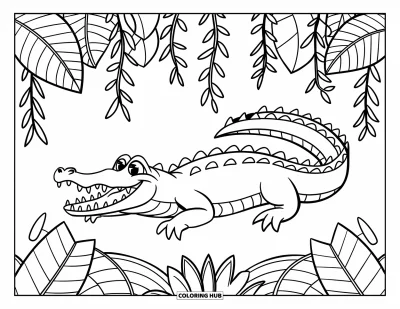 105+ Dibujos de caimanes para colorear