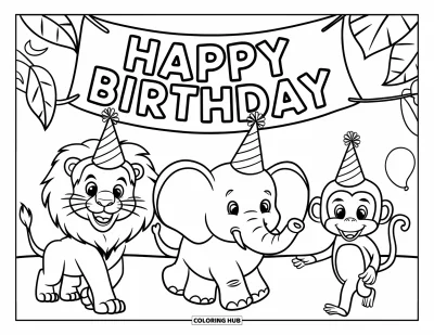 85+ Dibujos de feliz cumpleaños para colorear