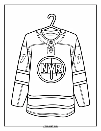 Coloriage de hockey pour enfants : Un maillot de hockey avec