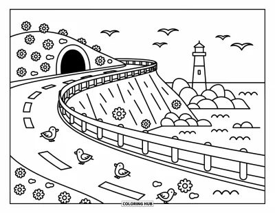 135+ Dibujos de paisajes para colorear