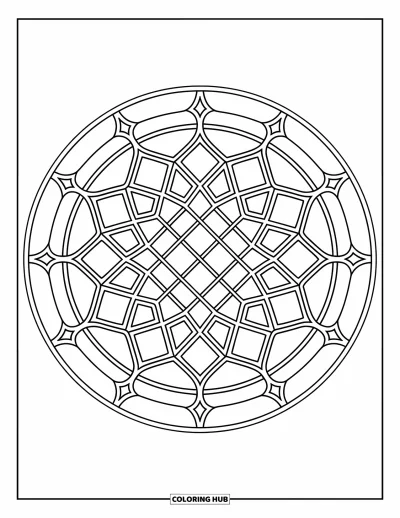 Dibujo de mandalas para colorear para adultos: Mandala intrincado con detalles de trama y arcos fluidos