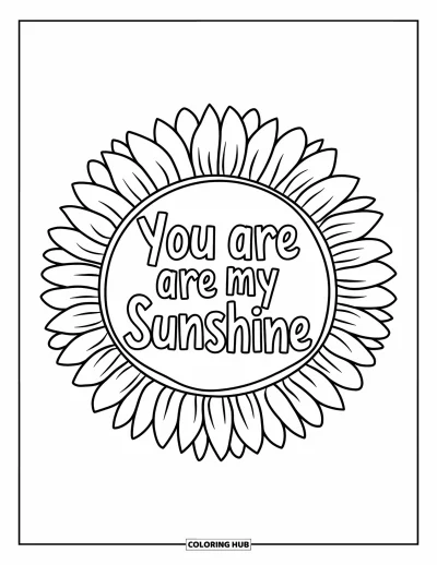 Omalovánka ke Dni matek pro dospělé: "You Are My Sunshine" se ukrývá uvnitř mandaly ve stylu slunečnice