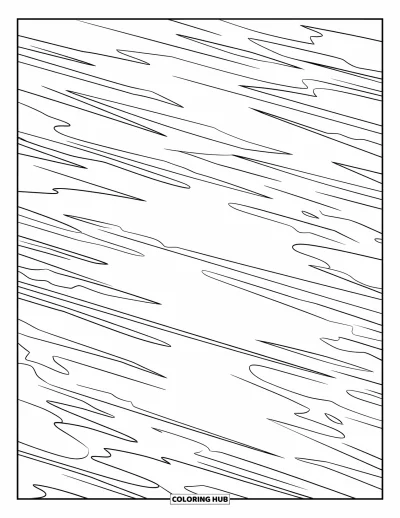 Coloriage d'océan pour enfants : Des rayons de soleil traversent l'eau en bandes inclinées dans une scène sous-marine paisible