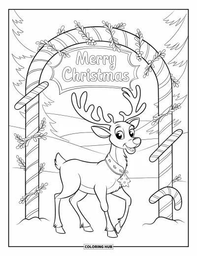 Coloriage de rennes pour enfants : 