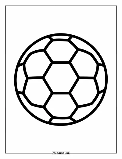 Coloriage de foot pour enfants : Un ballon de foot joyeux avec de grands motifs bien marqués