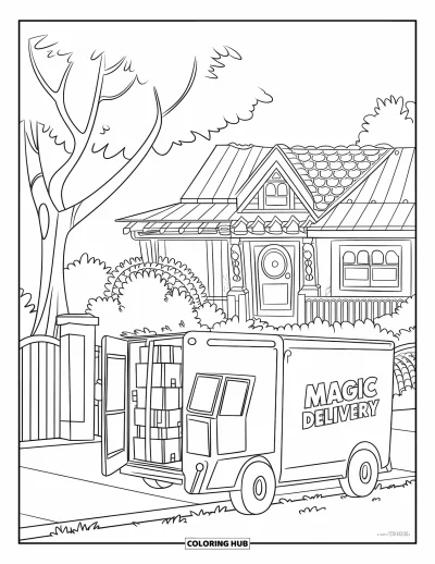 Dibujo de camiones para colorear para niños: Un camión 