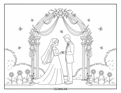 120+ Wedding Coloring Pages