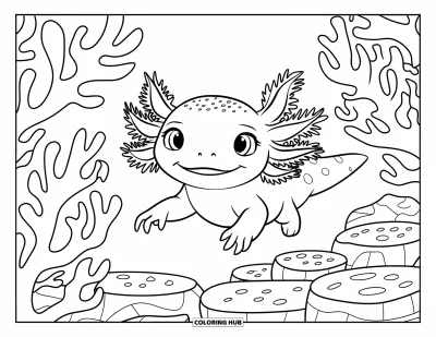 70+ Målarbilder med axolotlungar för barn och vuxna (Gratis)