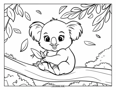 80+ Målarbilder med koalabebisar för barn och vuxna (Gratis)