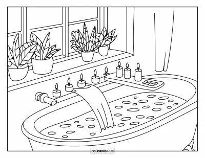 70+ Coloriages de salle de bain pour enfants et adultes (Gratuits)