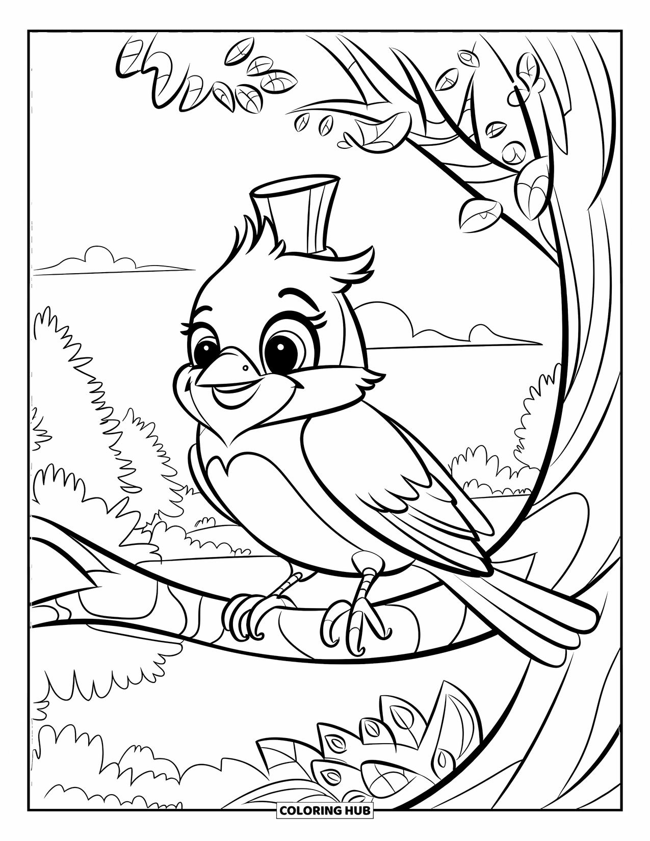 90+ Cardinal Coloring Pages for Kids & Adults (Free Printable PDFs)
