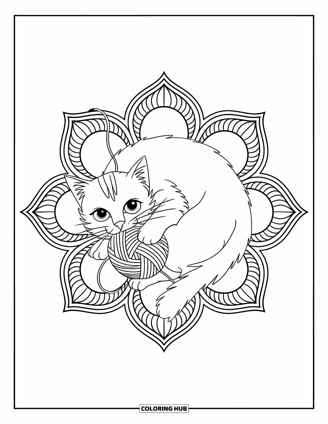 75+ Cat Mandala Coloring Pages for Kids & Adults (Free Printable PDFs)