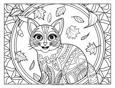 75+ Katzen-Mandala-Ausmalbilder