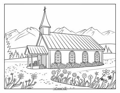85+ Dibujos de iglesias para colorear