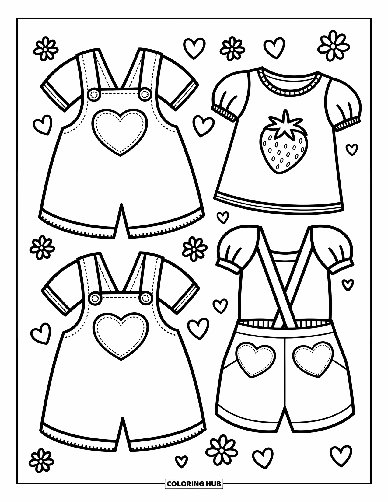 70+ Clothes Coloring Pages for Kids & Adults (Free Printable PDFs)