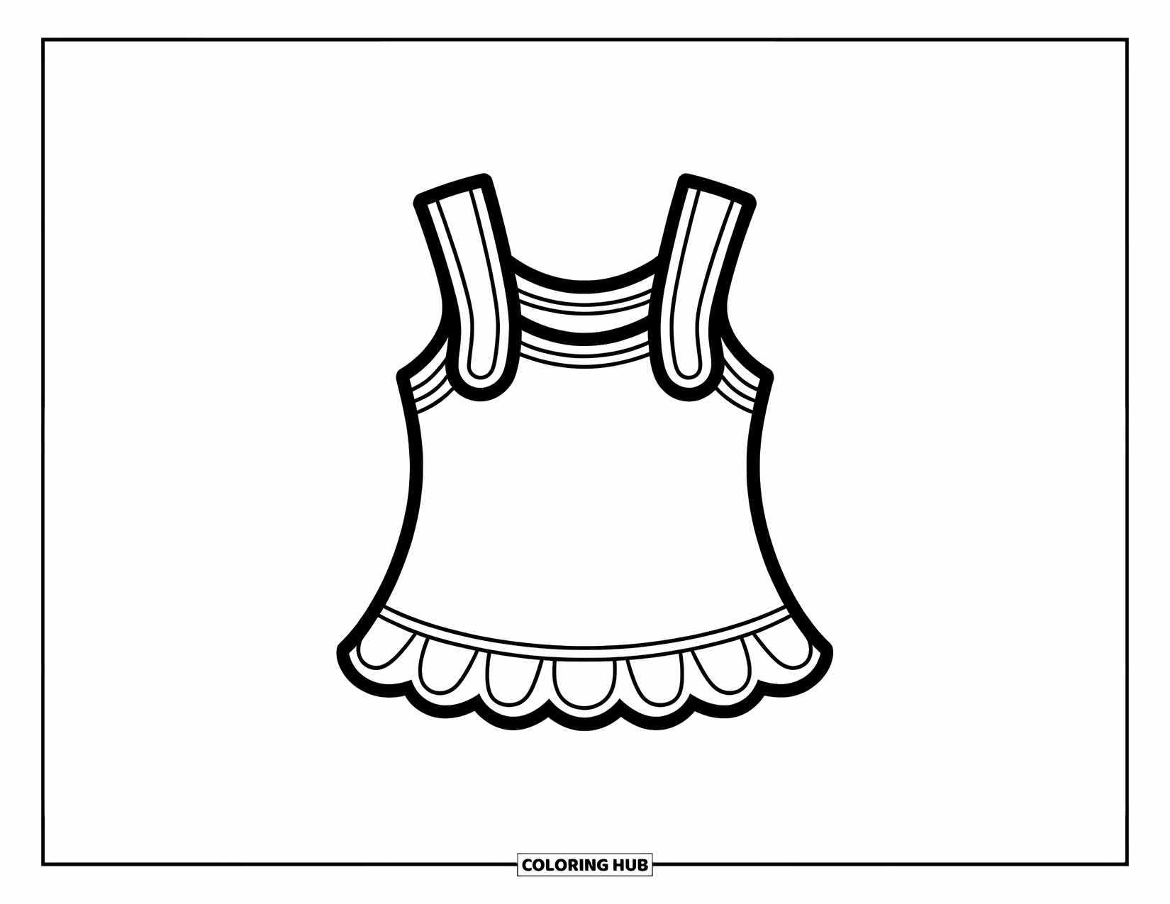 Clothes Coloring Page for Kids: Tank top with playful frills and wide straps