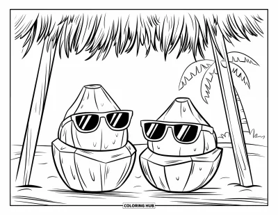 75+ Coloriages de noix de coco pour enfants et adultes (Gratuits)